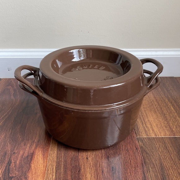 VTG Le Creuset Doufeu Cousances #20 Brown Ceramic Cast Iron